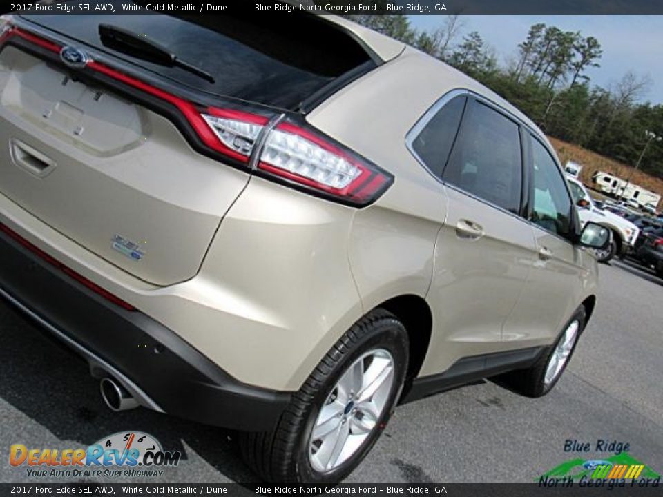 2017 Ford Edge SEL AWD White Gold Metallic / Dune Photo #34