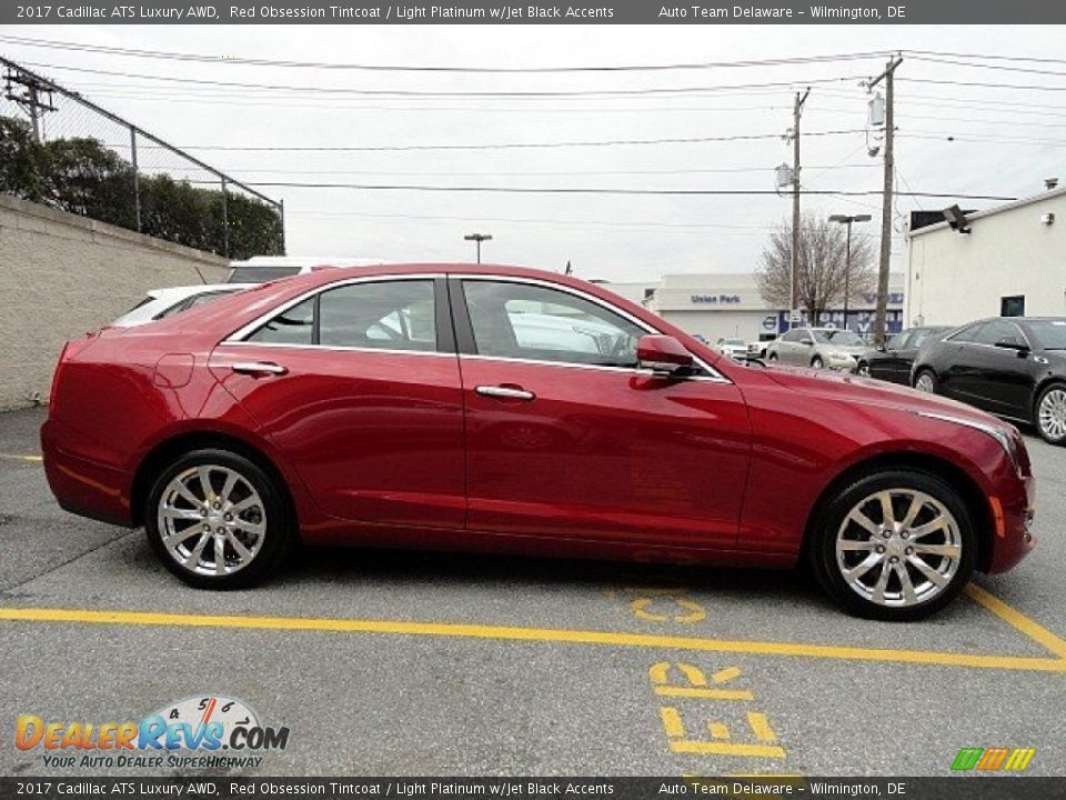 2017 Cadillac ATS Luxury AWD Red Obsession Tintcoat / Light Platinum w/Jet Black Accents Photo #7