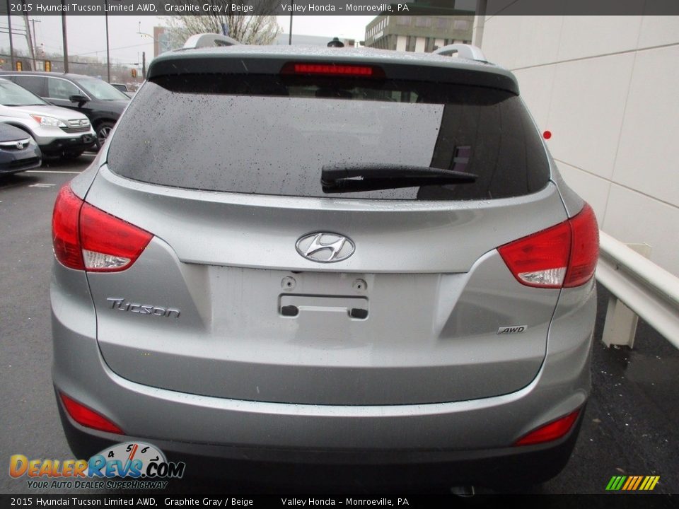2015 Hyundai Tucson Limited AWD Graphite Gray / Beige Photo #5