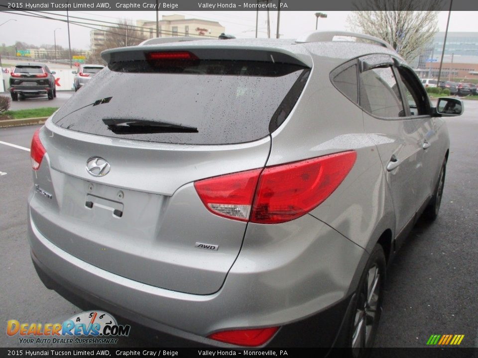 2015 Hyundai Tucson Limited AWD Graphite Gray / Beige Photo #6