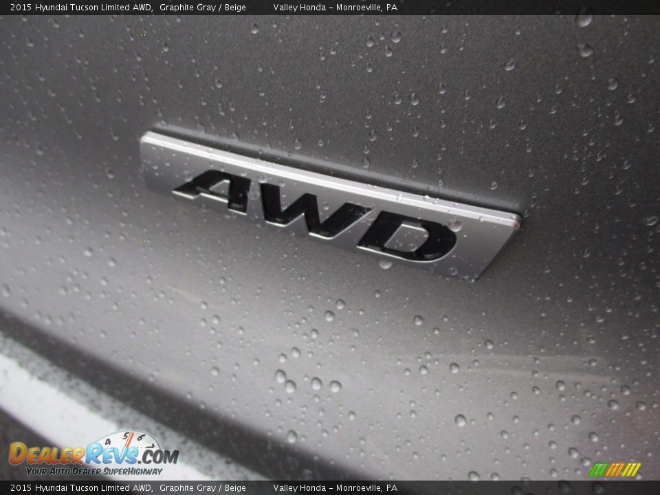 2015 Hyundai Tucson Limited AWD Graphite Gray / Beige Photo #7