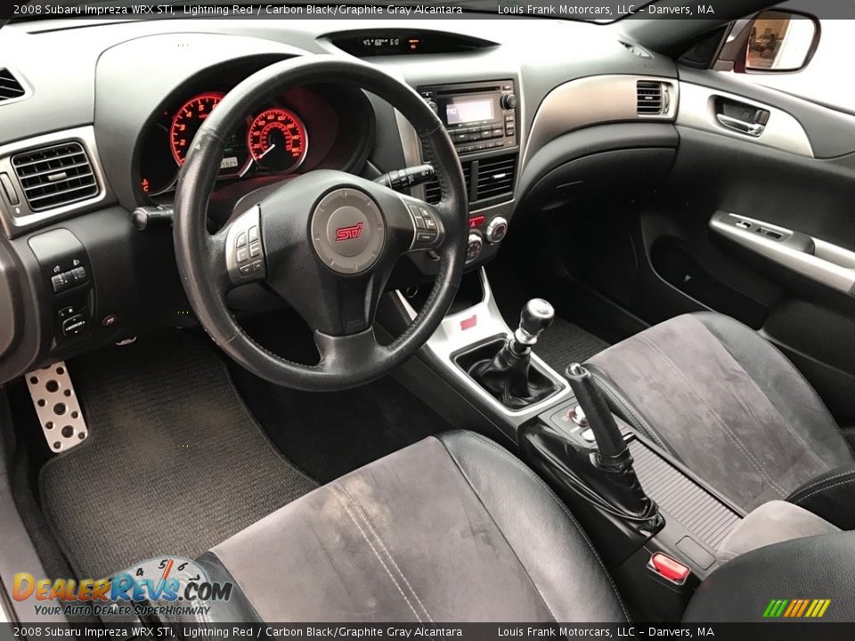 2008 Subaru Impreza WRX STi Lightning Red / Carbon Black/Graphite Gray Alcantara Photo #9