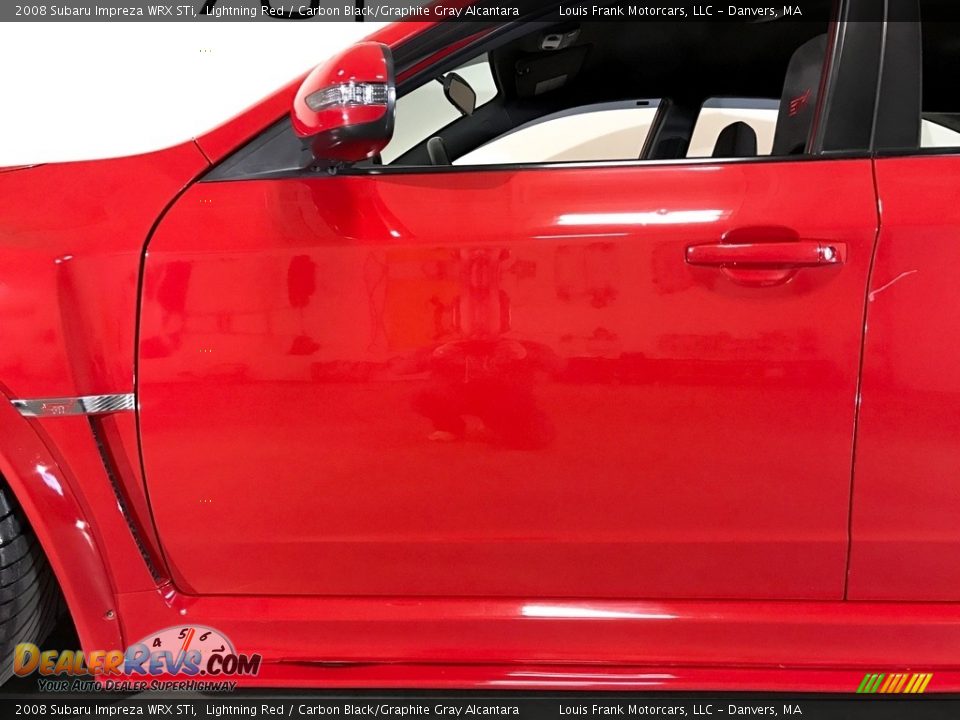 2008 Subaru Impreza WRX STi Lightning Red / Carbon Black/Graphite Gray Alcantara Photo #32