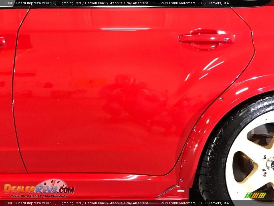 2008 Subaru Impreza WRX STi Lightning Red / Carbon Black/Graphite Gray Alcantara Photo #34