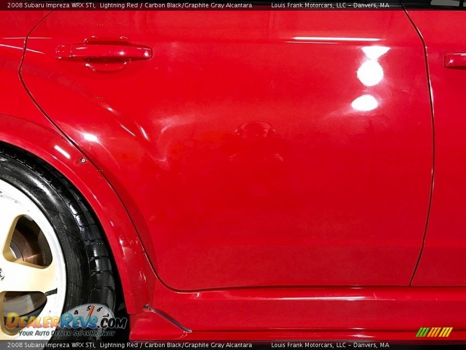 2008 Subaru Impreza WRX STi Lightning Red / Carbon Black/Graphite Gray Alcantara Photo #35
