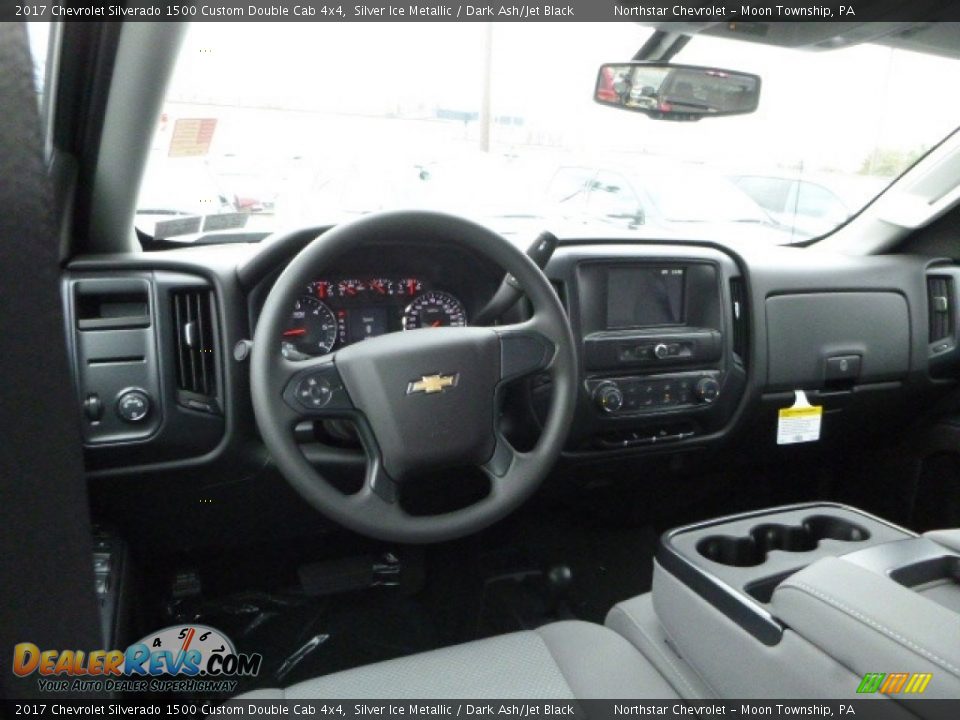 2017 Chevrolet Silverado 1500 Custom Double Cab 4x4 Silver Ice Metallic / Dark Ash/Jet Black Photo #13