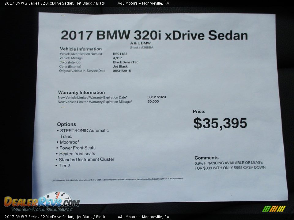 2017 BMW 3 Series 320i xDrive Sedan Jet Black / Black Photo #12