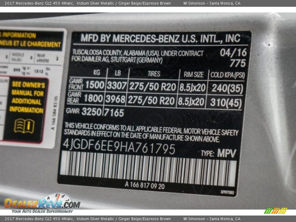 2017 Mercedes-Benz GLS 450 4Matic Iridium Silver Metallic / Ginger Beige/Espresso Brown Photo #6