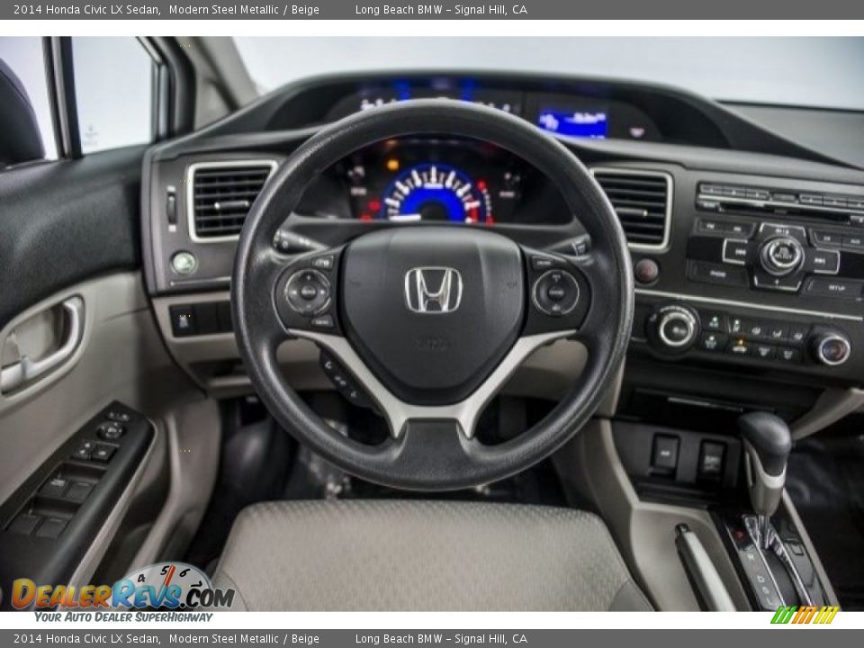 2014 Honda Civic LX Sedan Modern Steel Metallic / Beige Photo #4