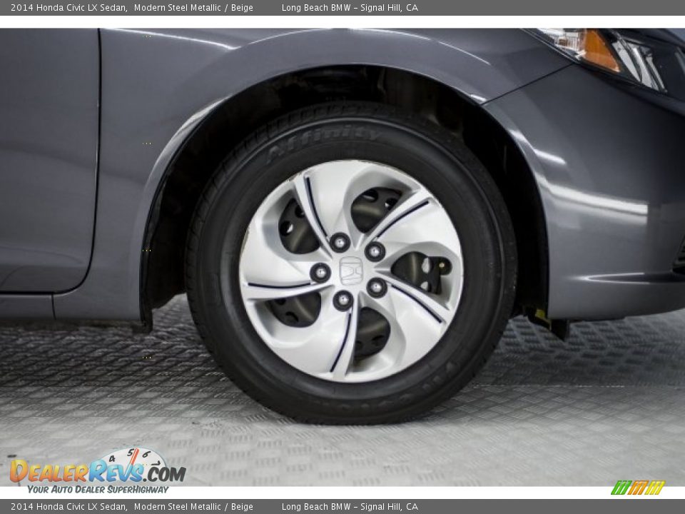 2014 Honda Civic LX Sedan Modern Steel Metallic / Beige Photo #7