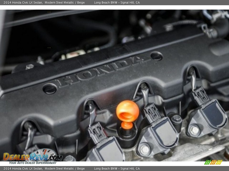 2014 Honda Civic LX Sedan Modern Steel Metallic / Beige Photo #24