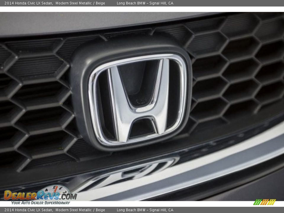 2014 Honda Civic LX Sedan Modern Steel Metallic / Beige Photo #26