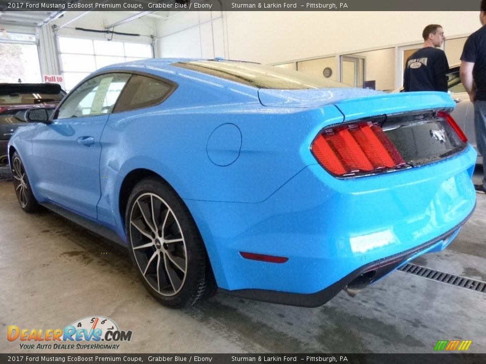 2017 Ford Mustang EcoBoost Premium Coupe Grabber Blue / Ebony Photo #3