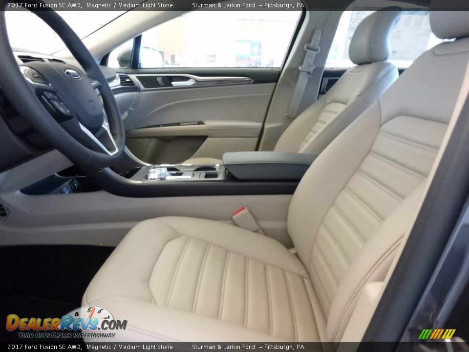 Medium Light Stone Interior - 2017 Ford Fusion SE AWD Photo #7