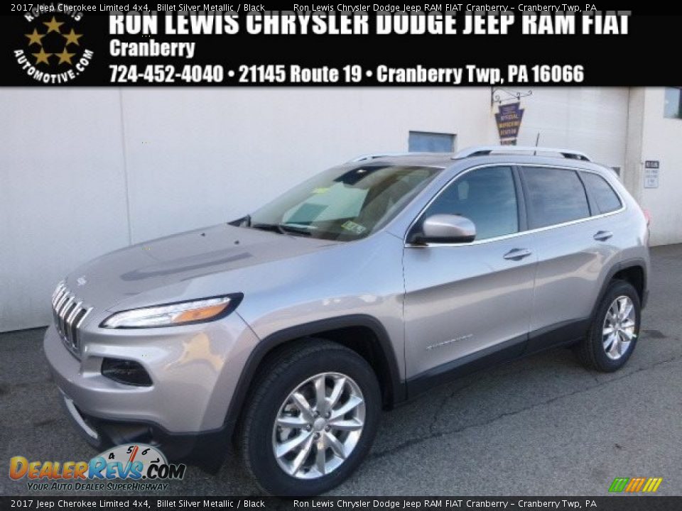 2017 Jeep Cherokee Limited 4x4 Billet Silver Metallic / Black Photo #1