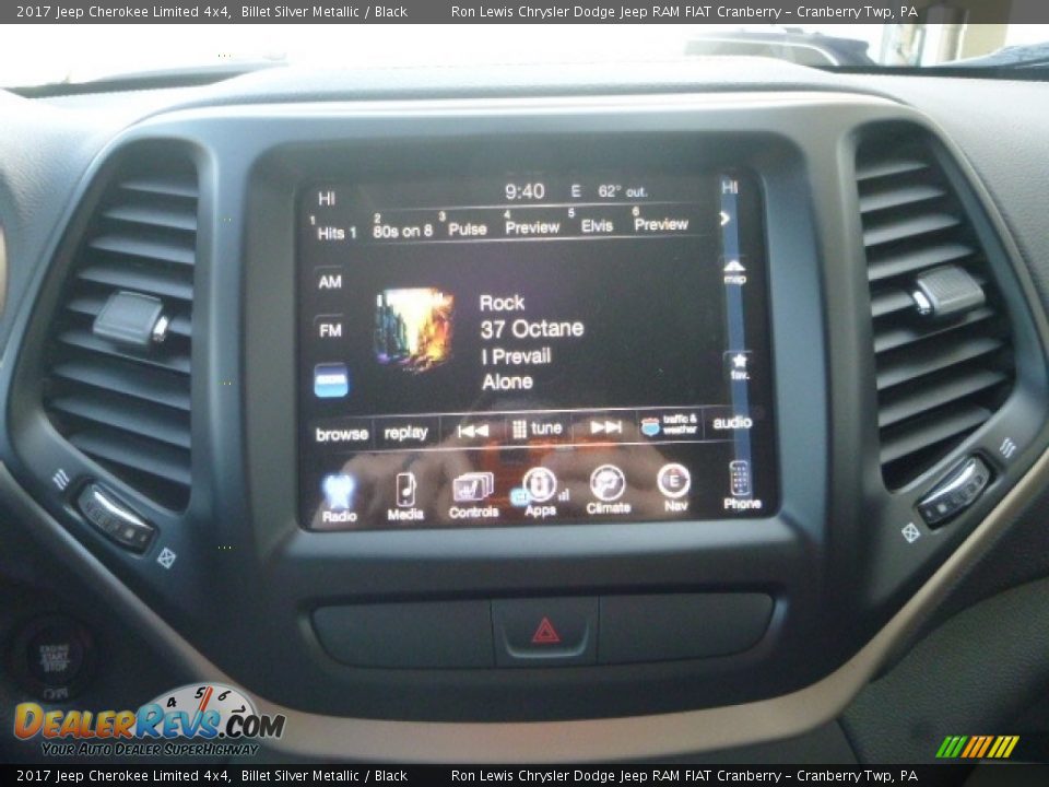 2017 Jeep Cherokee Limited 4x4 Billet Silver Metallic / Black Photo #20