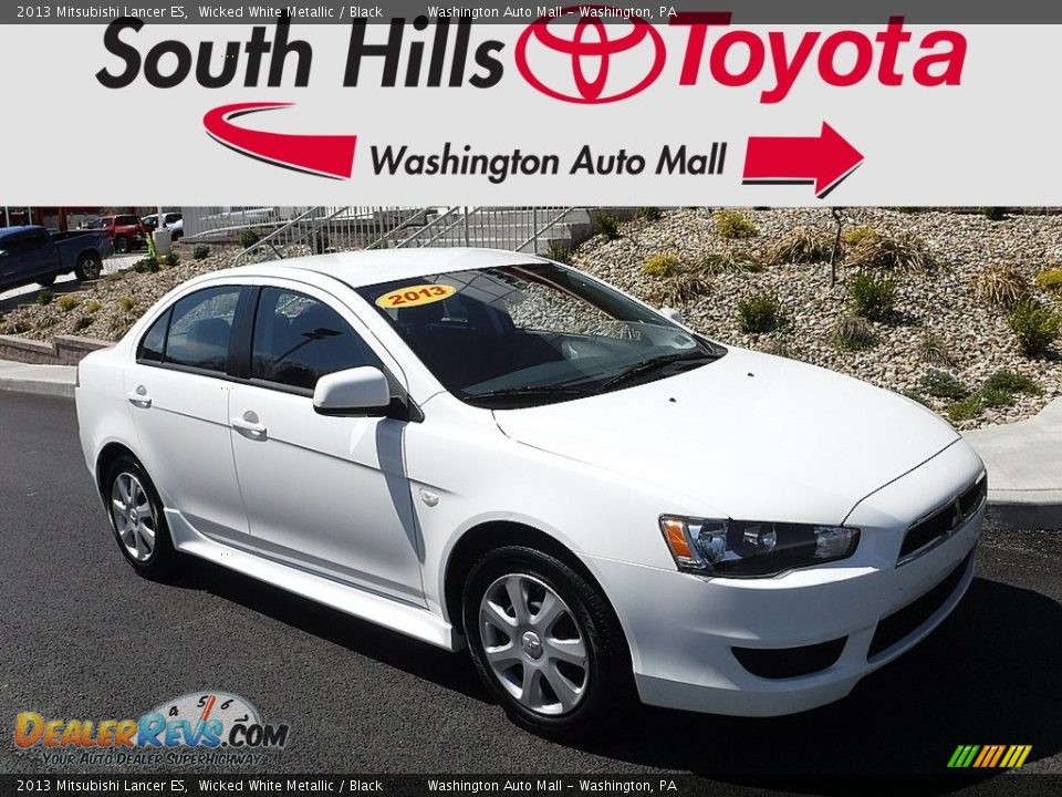 2013 Mitsubishi Lancer ES Wicked White Metallic / Black Photo #1
