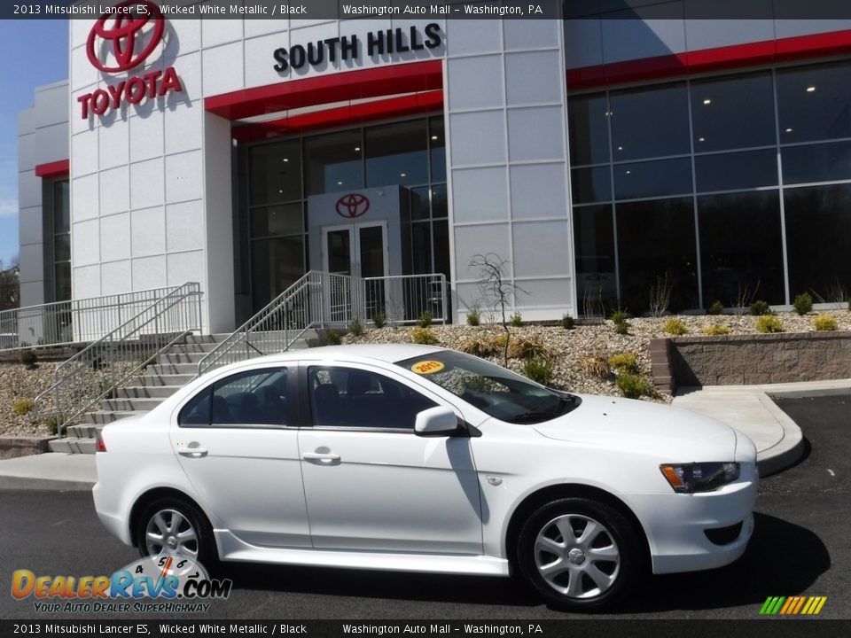 2013 Mitsubishi Lancer ES Wicked White Metallic / Black Photo #2