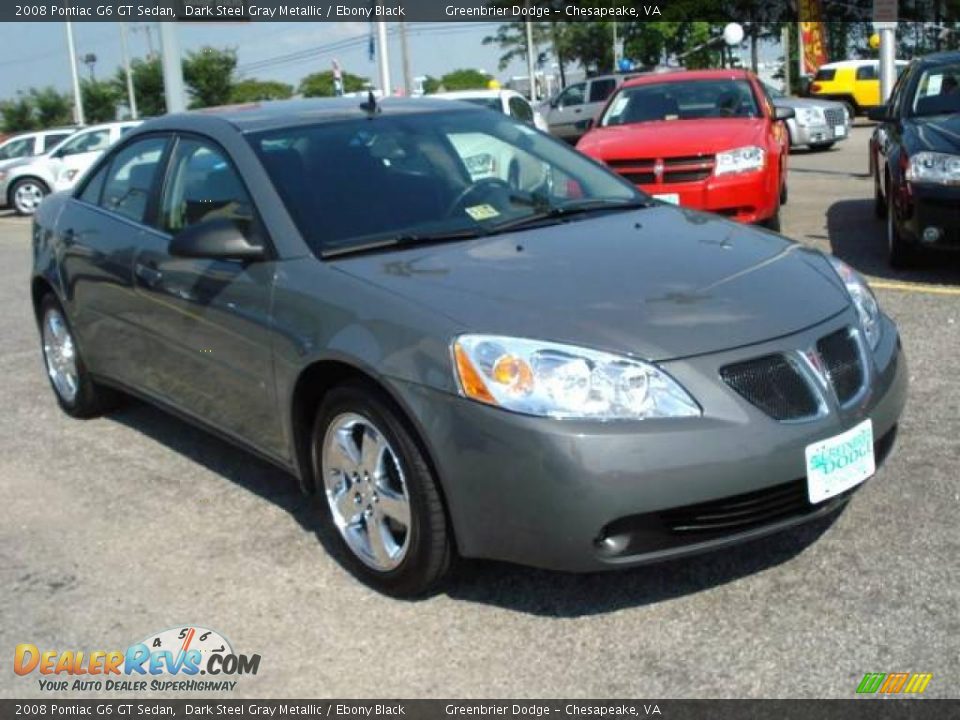 2008 Pontiac G6 GT Sedan Dark Steel Gray Metallic / Ebony Black Photo #6