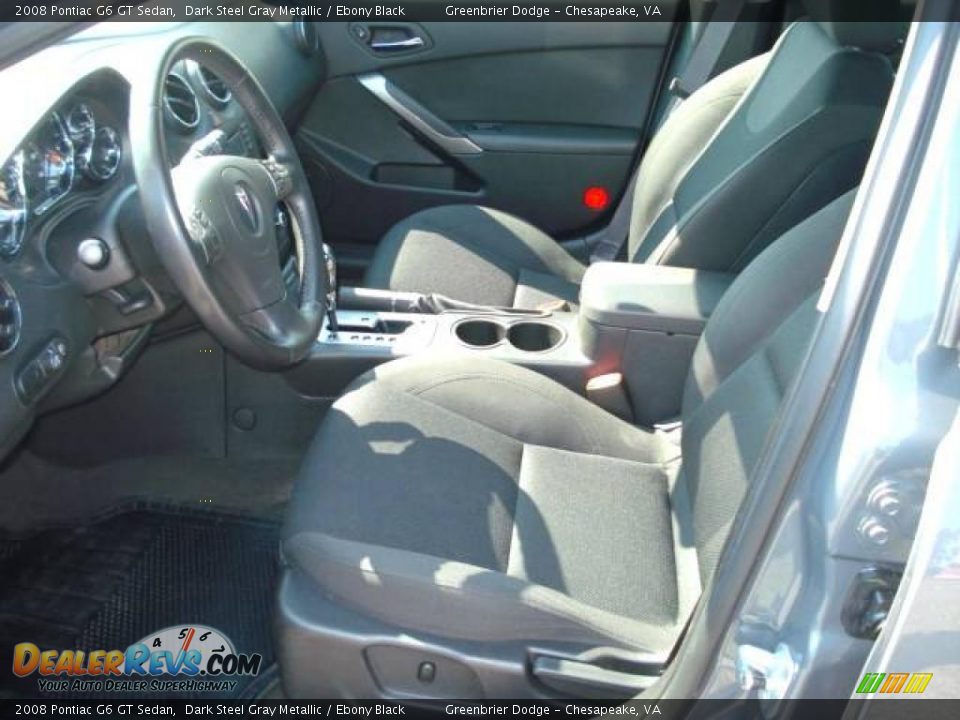 2008 Pontiac G6 GT Sedan Dark Steel Gray Metallic / Ebony Black Photo #8