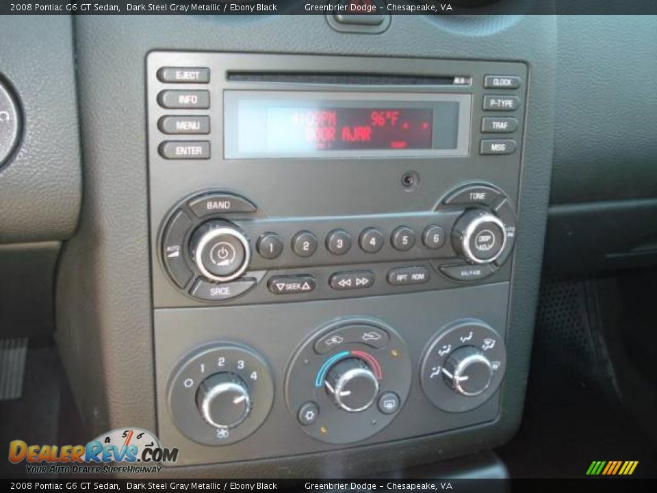 2008 Pontiac G6 GT Sedan Dark Steel Gray Metallic / Ebony Black Photo #12