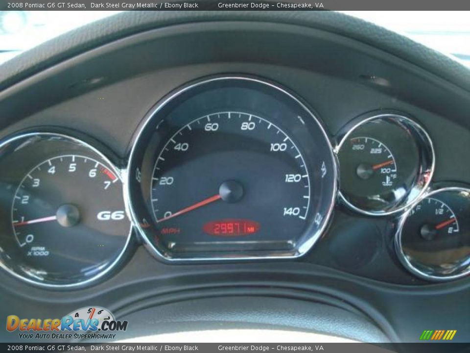 2008 Pontiac G6 GT Sedan Dark Steel Gray Metallic / Ebony Black Photo #15