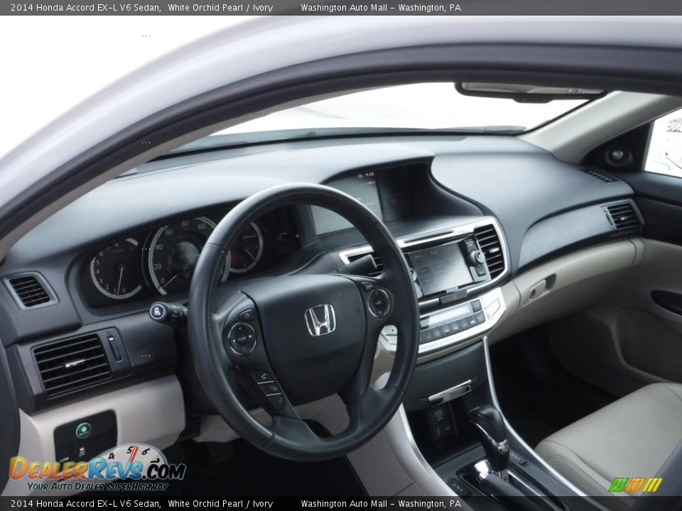 2014 Honda Accord EX-L V6 Sedan White Orchid Pearl / Ivory Photo #14