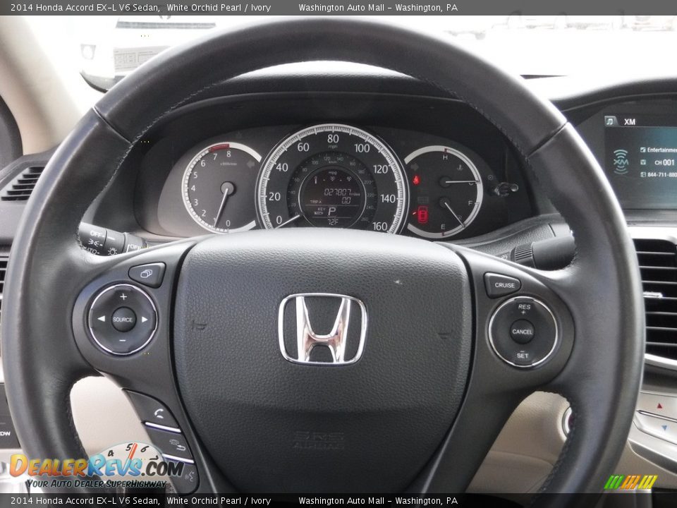 2014 Honda Accord EX-L V6 Sedan White Orchid Pearl / Ivory Photo #21