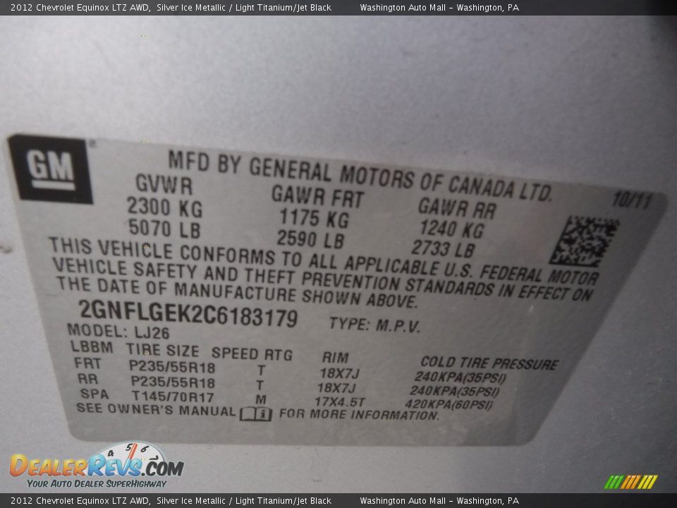 2012 Chevrolet Equinox LTZ AWD Silver Ice Metallic / Light Titanium/Jet Black Photo #27