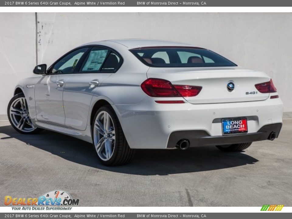 2017 BMW 6 Series 640i Gran Coupe Alpine White / Vermilion Red Photo #3