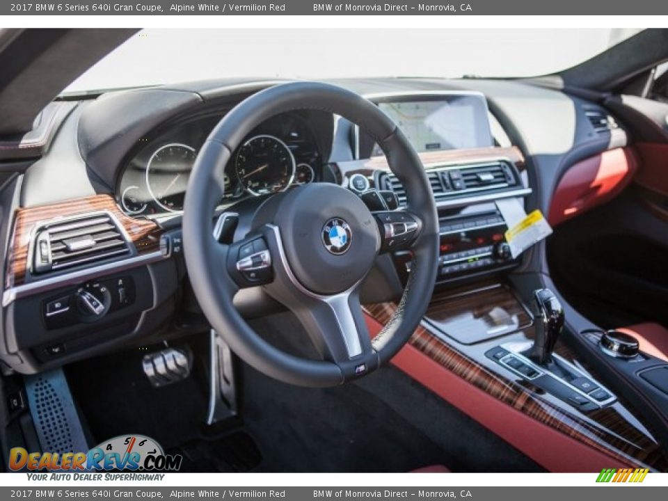 2017 BMW 6 Series 640i Gran Coupe Alpine White / Vermilion Red Photo #6
