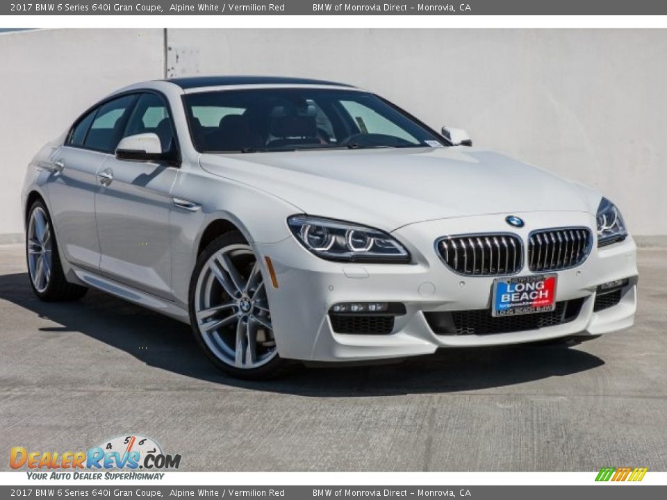 2017 BMW 6 Series 640i Gran Coupe Alpine White / Vermilion Red Photo #12