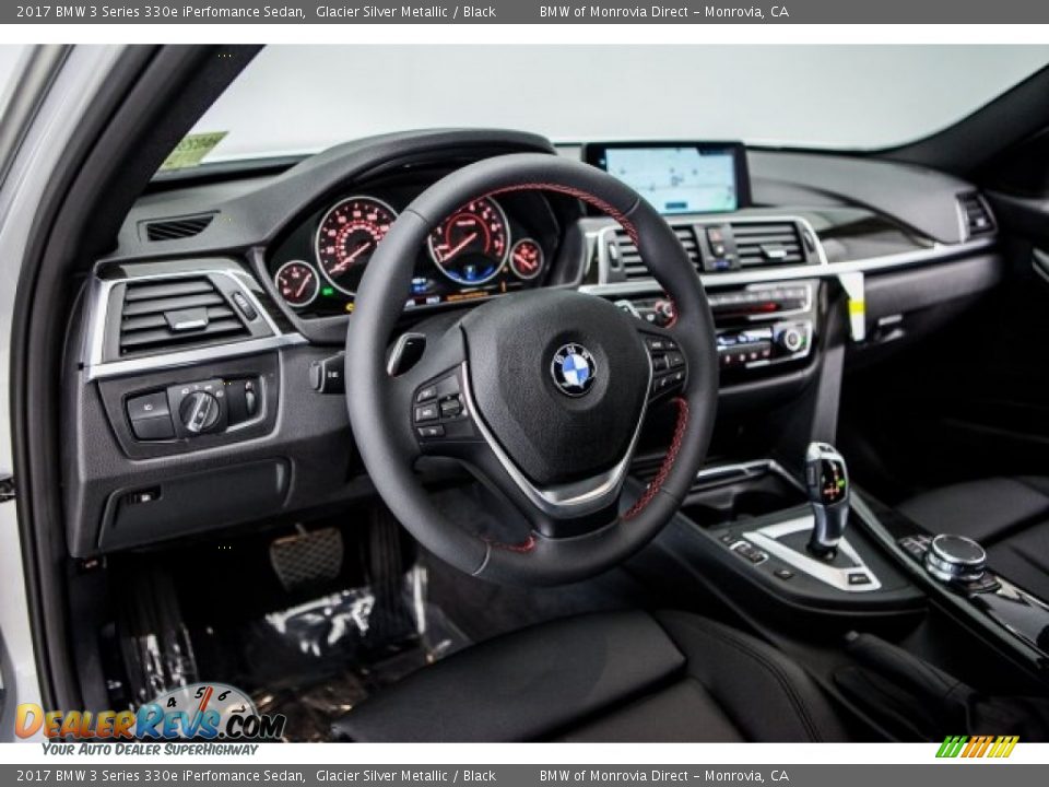 2017 BMW 3 Series 330e iPerfomance Sedan Glacier Silver Metallic / Black Photo #6