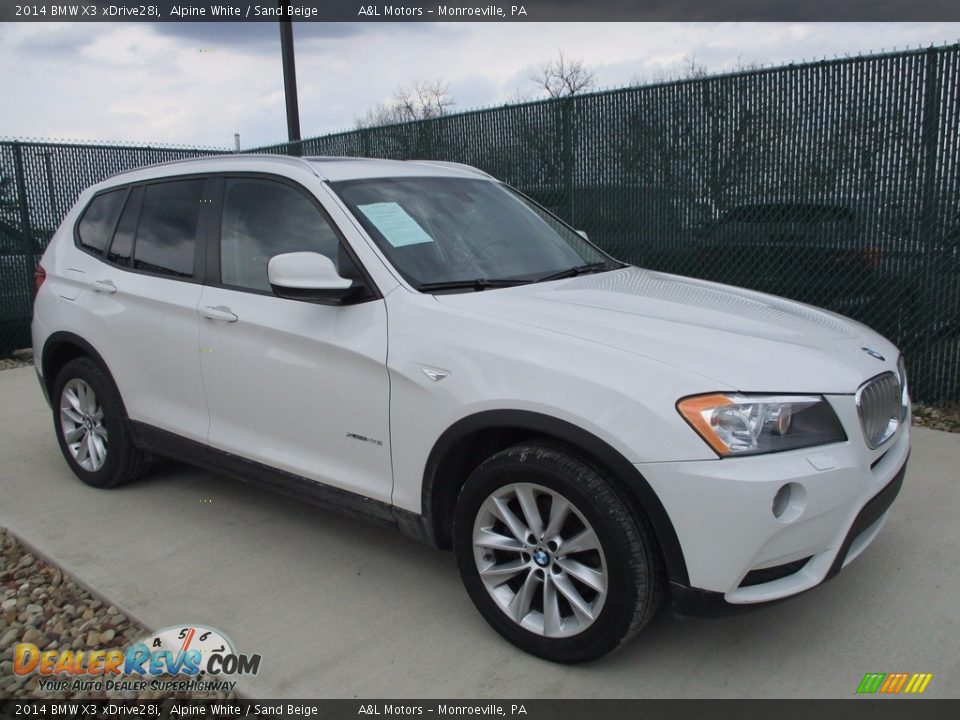 2014 BMW X3 xDrive28i Alpine White / Sand Beige Photo #1