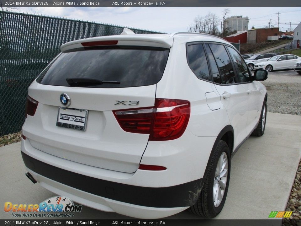 2014 BMW X3 xDrive28i Alpine White / Sand Beige Photo #4