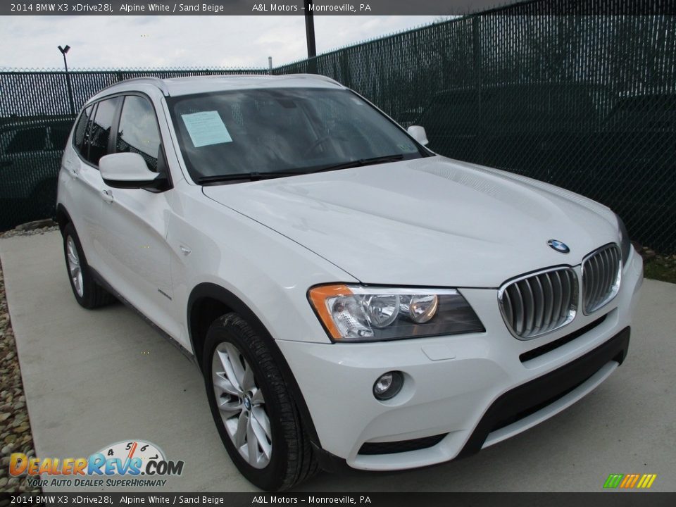 2014 BMW X3 xDrive28i Alpine White / Sand Beige Photo #5