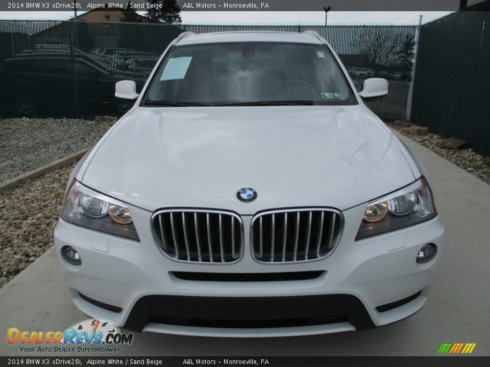 2014 BMW X3 xDrive28i Alpine White / Sand Beige Photo #6