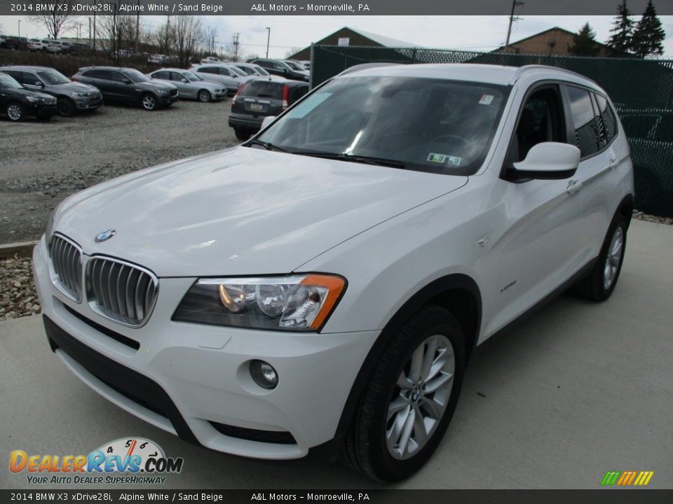 2014 BMW X3 xDrive28i Alpine White / Sand Beige Photo #7