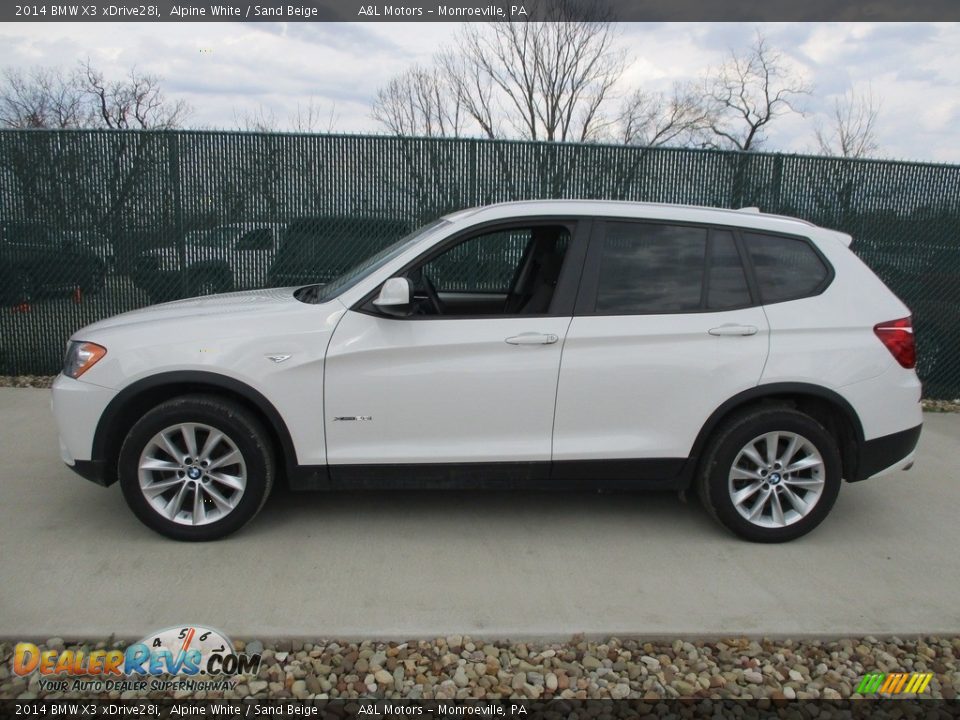 2014 BMW X3 xDrive28i Alpine White / Sand Beige Photo #8