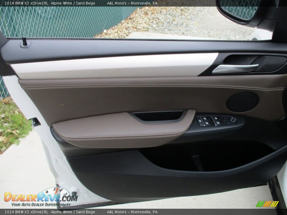 2014 BMW X3 xDrive28i Alpine White / Sand Beige Photo #10
