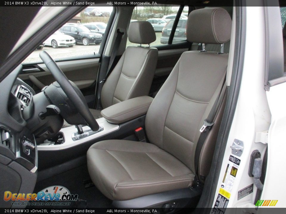 2014 BMW X3 xDrive28i Alpine White / Sand Beige Photo #13