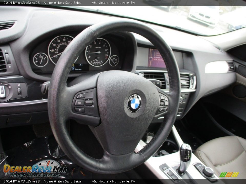 2014 BMW X3 xDrive28i Alpine White / Sand Beige Photo #15