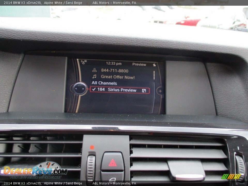 2014 BMW X3 xDrive28i Alpine White / Sand Beige Photo #17