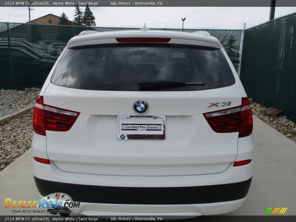 2014 BMW X3 xDrive28i Alpine White / Sand Beige Photo #18