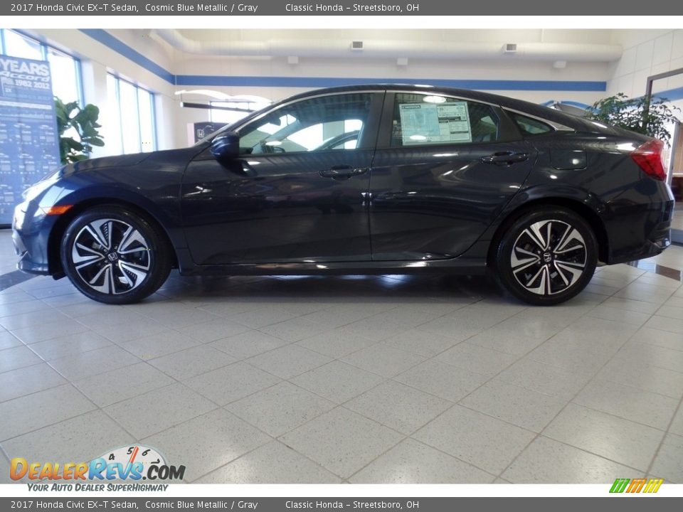 2017 Honda Civic EX-T Sedan Cosmic Blue Metallic / Gray Photo #3
