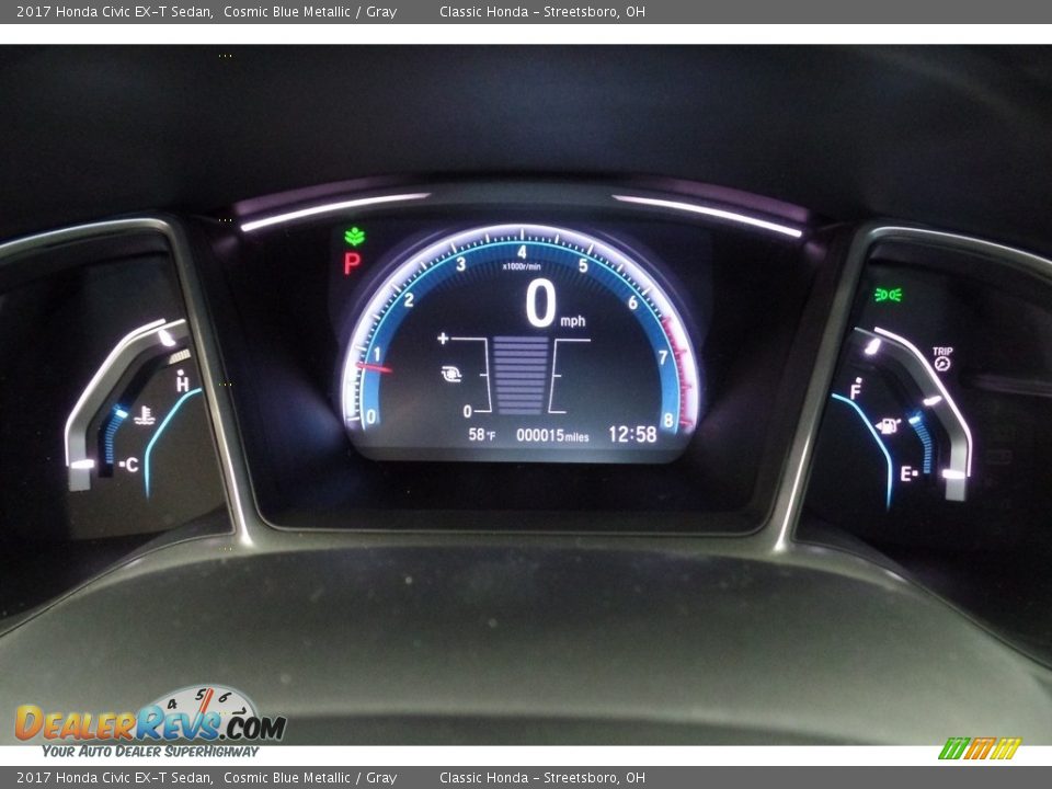 2017 Honda Civic EX-T Sedan Cosmic Blue Metallic / Gray Photo #19