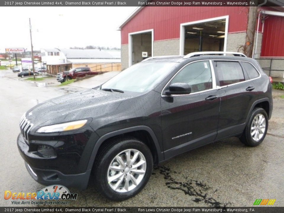 2017 Jeep Cherokee Limited 4x4 Diamond Black Crystal Pearl / Black Photo #1
