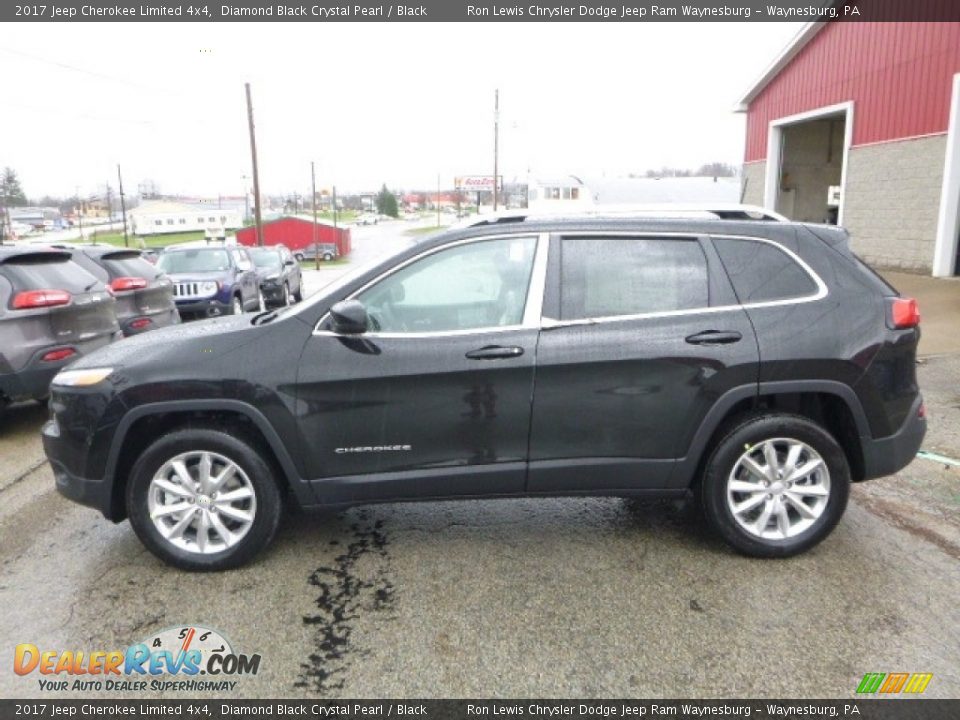 2017 Jeep Cherokee Limited 4x4 Diamond Black Crystal Pearl / Black Photo #3