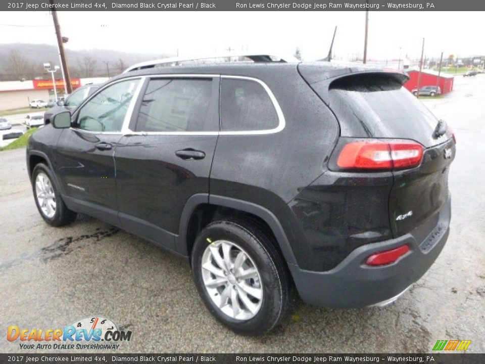 2017 Jeep Cherokee Limited 4x4 Diamond Black Crystal Pearl / Black Photo #4