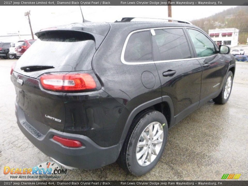 2017 Jeep Cherokee Limited 4x4 Diamond Black Crystal Pearl / Black Photo #6